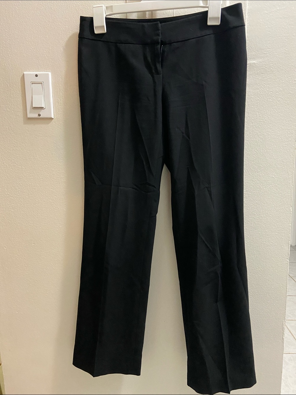Ann Taylor Black Tailored Straight-Leg Dress Pants